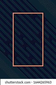 Abstract oblique geometric shapes, stripes, on a dark blue background. Bright colors, small particles. Universal template for cover design, business card, flyer. Vector illustration