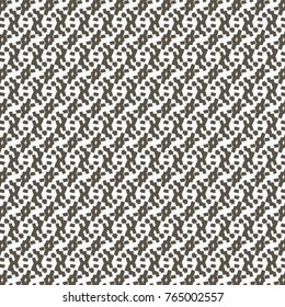Abstract oblique knit pattern. Monochrome pixel graphic background. Vector design.