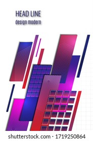 Abstract oblique rectangles and squares on a white background. Universal geometric template for corporate design for cover, business card, flyer, report. Vector illustration