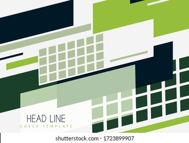 Abstract oblique rectangles and squares on a white background. Universal geometric template for corporate design for cover, business card, flyer, report. Vector illustration