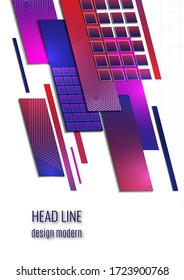 Abstract oblique rectangles and squares on a white background. Universal geometric template for corporate design for cover, business card, flyer, report. Vector illustration