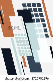 Abstract oblique rectangles and squares on a white background. Universal geometric template for corporate design for cover, business card, flyer, report. Vector illustration