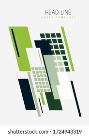 Abstract oblique rectangles and squares on a white background. Universal geometric template for corporate design for cover, business card, flyer, report. Vector illustration