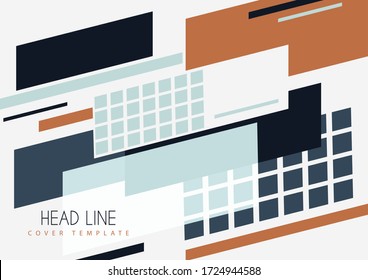 Abstract oblique rectangles and squares on a white background. Universal geometric template for corporate design for cover, business card, flyer, report. Vector illustration