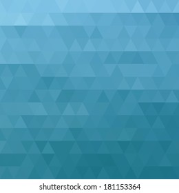 Abstract ocean blue geometric triangle background. Vector illustration