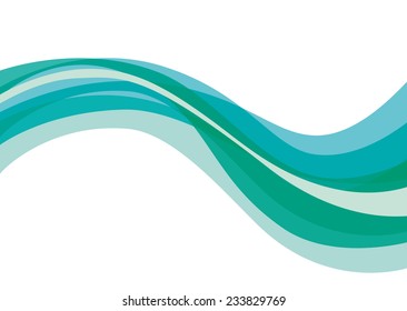 Abstract ocean blue waves template vector background 