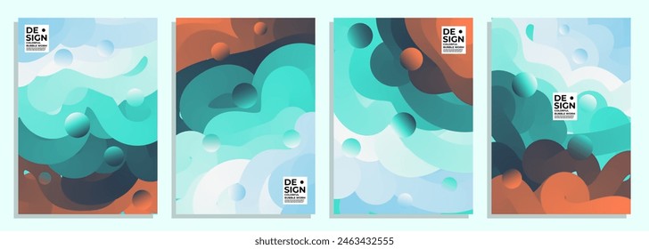 Abstractas conjunto de diseño de la cubierta del gusano de la burbuja de la brisa del océano, para la cubierta, póster, PPT, revista, catálogo, folleto, etc.
conjunto de diseño de cubierta tamaño a4.