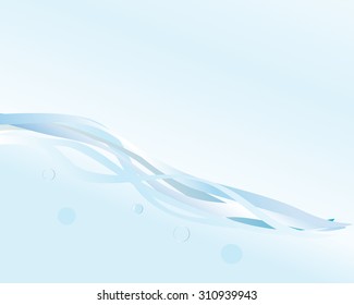 abstract ocean crashing wave in blue with bubbles
