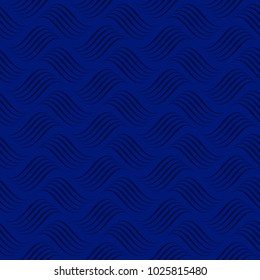 abstract ocean. dark blue background with waves. seamless vector pattern