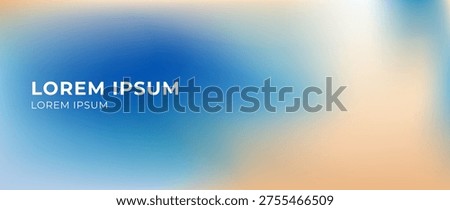 Abstract ocean gradient background. Smooth transition from deep blue to soft sandy beige. Seaside backdrop. Airy blur texture, waves, beach. Minimal coastal design for summer posters, banners, covers