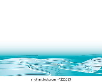 Abstract ocean illustrated flow with wavy lines and plenty of copy space