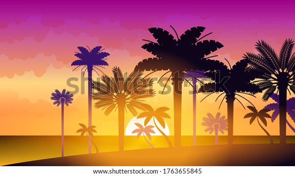 Abstract Ocean Sea Background Vector Palm Stock Vector (Royalty Free ...