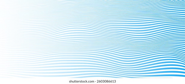 Abstract Ocean Sea Wave Lines Background. Vintage Wave Pattern, Minimal Sea-Inspired Design with Summer Vibes, Perfect for Textile, Wallpaper, Fashion, Coastal Themes. Vector Illustration.