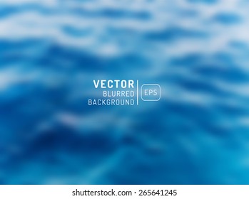 Abstract ocean seascape with blurred background. Travel design. Ocean backdrop. Vector. Editable. Blurred.