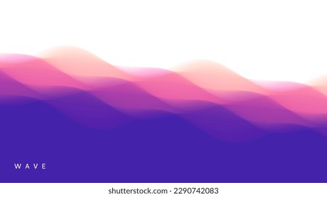 Abstract ocean seascape. Sea surface. Realistic landscape with waves. Nature background. Cover design template. 3d vector illustration for banner, flyer, poster or brochure.