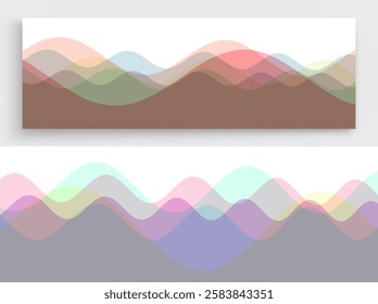 Abstract ocean seascape. Sea surface. Realistic landscape with waves. Nature background. Cover design template. 3d vector illustration for banner, flyer, poster or brochure.