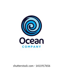 abstract ocean water wave logo design illustration