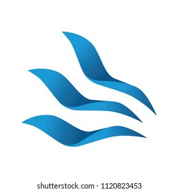 abstract ocean water waves, logo element