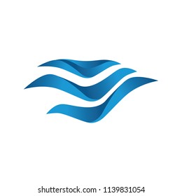 abstract ocean water waves, logo element