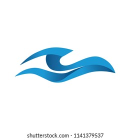 abstract ocean water waves, logo element