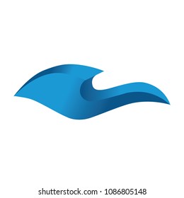 abstract ocean wave, logo element