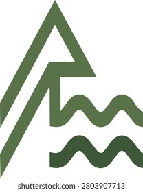 Abstract ocean wave wavelet line art icon element