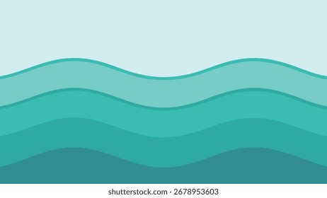 Fundo abstrato das ondas do oceano com azul-petróleo graduado Onda abstrata em fundo transparente