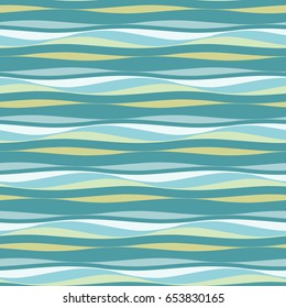 Abstract ocean waves background. Organic shapes wavy wallpaper. Vector seamless sea tides pattern.
