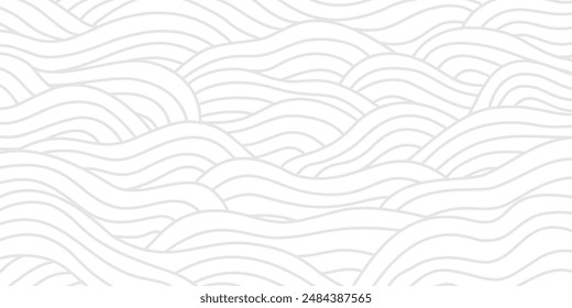 Abstrakter Meereswellen-Hintergrund. Wellenmeer-Hintergrund. Abstrakte Meereswelligkeit, Doodle-Wellenlinie-Hintergrund. Meer und Ozean-Wellenstruktur-Wasser-Hintergrund.