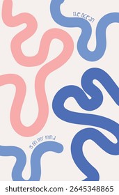 Abstract Ocean Waves Illustration with Text Vector