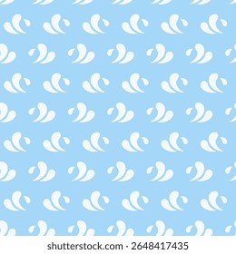 Abstract ocean waves seamless pattern. Japanese, Chinese traditional ornament blue background. Vector illustration Summer tropical sea beach style. Fashion nautical vintage textile fabric design