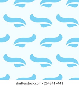 Abstract ocean waves seamless pattern. Japanese, Chinese traditional ornament blue background. Vector illustration Summer tropical sea beach style. Fashion nautical vintage textile fabric design