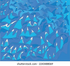 Abstract ocean waves. Vector Illustration