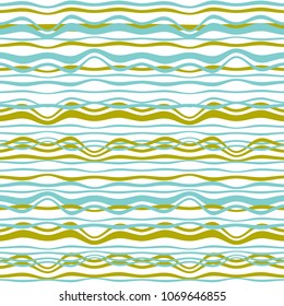 Abstract ocean wavy stripes wallpapers. Vector seamless waving flowing lines and sea waves pattern.
