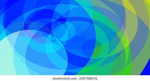 Abstract Oceanic Halftone Circular Design