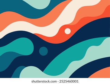 Abstract ocean-inspired design with vibrant colors and fluid shapes. Perfect for adding a coastal vibe to your projects, websites, and social media.