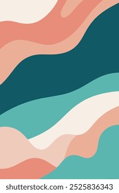 Fundo abstrato com temática oceânica com ondas fluindo e cores suaves. Perfeito para criar um design calmante e moderno para sites, mídias sociais ou impressões.