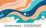 Abstract ocean-themed background with smooth, fluid curves in a calming color palette. This design evokes a sense of serenity and tranquility.