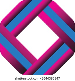 Abstract octagonal frame design with pink and blue striped pattern. - Powered by Shutterstock - Get 15% off with code: PIKWIZARD15