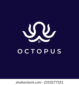 abstract octopus estate logo design