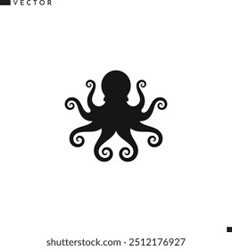 Abstract octopus icon. Sea life vector. Isolated octopus on white background. Cute animal sign. Sea creature