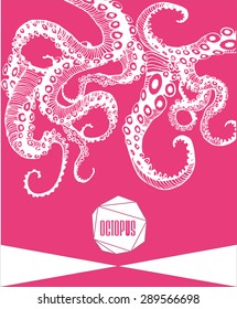 Abstract  octopus illustration ,  design element, symbol, sign for tattoo