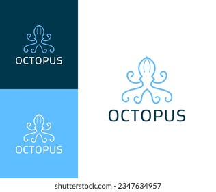 Abstract octopus logo design vector illustration inspiration
