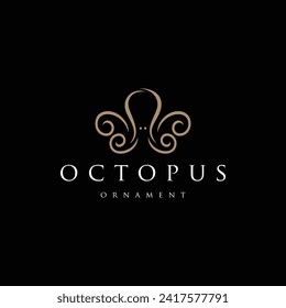 Logo de pulpo abstracto con un diseño lujoso y moderno para la identidad de marca