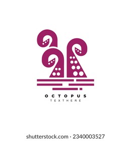 Abstract octopus tentacles ocean wave logo design vector for your brand or business