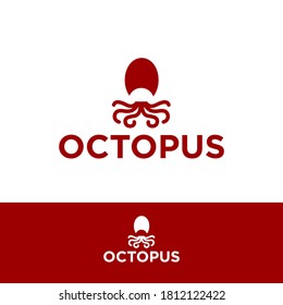 Abstract Octopus vector symbol design element. Octopus silhouette icon isolated on white background. Vector illustration EPS.8 EPS.10