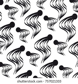 Abstract octopuses, black and white pattern, wrapping paper