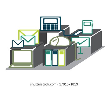 Ejemplos abstractos de vectores de Office Business en el fondo blanco