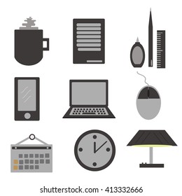 Abstract office icons set.