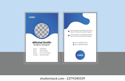 Abstract office id card design template.
